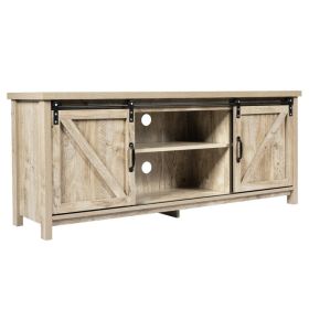 TV Stand Media Center Console Cabinet with Sliding Barn Door for TVs Up to 65 Inch