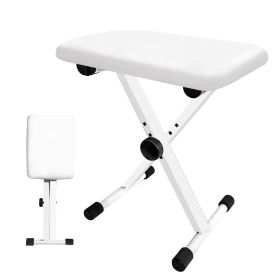 5 Core Adjustable Keyboard Bench 16.3 - 19.6 Inch X style Bench Piano Stool Chair Thick And Padded Comfortable Guitar Stools & Seats - KBB 02 WH