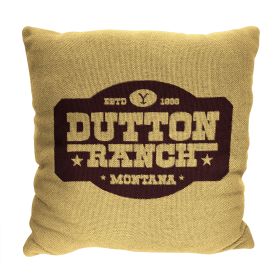 Yellowstone Dutton Ranch Badge Double Sided Jacquard Pillow