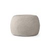 Jaxx Ellis Ottoman Shearling Faux-Lamb Plush Pouf for Modern Interior Design, Small, Smoke