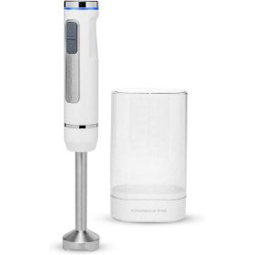 Electric Cordless Immersion Hand Blender 8-Mixing Speed, Stainless Steel Blades, White HR781W