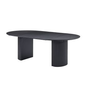 Expandable Dining Table,Solid Top Extending Table Modern Kitchen Table, Leisure Desk for Kitchen Dining Living Room Apartment.BLACK