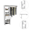 Manchester 150 Closet System, Metal Rod, Five Open Shelves, One Drawer -White