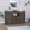 Lyon Sideboard, Two Drawers, Double Door Cabinets -Dark Walnut