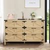 6 Drawers Dresser for Bedroom, Farmhouse Barn Chest of Drawers, Modern Storage Organizer Dresser for Bedroom, Hallway, Living Room (Natural)