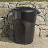 32 Gallon Heavy Duty Plastic Garbage Can, Included Lid, Indoor/Outdoor, Black