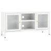 TV Stand White 41.3"x13.8"x20.5" Steel and Glass