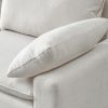 L-Shaped linen sectional sofa with right chaise,Beige