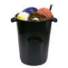 32 Gallon Heavy Duty Plastic Garbage Can, Included Lid, Indoor/Outdoor, Black