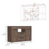 Lyon Sideboard, Two Drawers, Double Door Cabinets -Dark Walnut