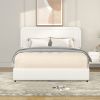 Same as B083119690 Liv Queen Size Ivory Boucle Upholstered Platform Bed with Patented 4 Drawers Storage, Curved Stitched Tufted Headboard, Wooden Slat