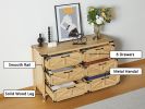 6 Drawers Dresser for Bedroom, Farmhouse Barn Chest of Drawers, Modern Storage Organizer Dresser for Bedroom, Hallway, Living Room (Natural)