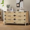 6 Drawers Dresser for Bedroom, Farmhouse Barn Chest of Drawers, Modern Storage Organizer Dresser for Bedroom, Hallway, Living Room (Natural)