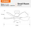 30 Inch Modern Floral Art Matte Black Indoor LED Flush Mount Small Ceiling Fan With Light and Remote Control