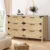 6 Drawers Dresser for Bedroom, Farmhouse Barn Chest of Drawers, Modern Storage Organizer Dresser for Bedroom, Hallway, Living Room (Natural)