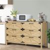 6 Drawers Dresser for Bedroom, Farmhouse Barn Chest of Drawers, Modern Storage Organizer Dresser for Bedroom, Hallway, Living Room (Natural)