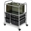 Steel and Plastic 5-Drawer Rolling File Storage Cart, Black/Chrome