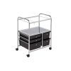 Steel and Plastic 5-Drawer Rolling File Storage Cart, Black/Chrome