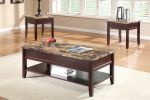 Dark Cherry Finish Wooden Lift Top Cocktail Table with Storage Shelf Faux Marble Top 1pc Contemporary Living Room Furniture