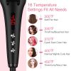 Enhanced Hair Straightener Brush by MiroPure, 2-in-1 Ionic Straightening Brush with Anti-Scald Feature, Auto Temperature Lock & Auto-Off Function (Bla