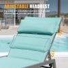 Outdoor Patio Chaise Lounge Set of 3, Aluminum Pool Lounge Chairs with and Wheels, Textilene Padded Adjustable Recliner All Weather for Poolside, Beac