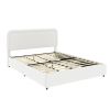 Same as B083119690 Liv Queen Size Ivory Boucle Upholstered Platform Bed with Patented 4 Drawers Storage, Curved Stitched Tufted Headboard, Wooden Slat