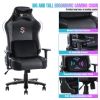 Big and Tall Gaming Chair 400lbs Gaming Chair with Massage Lumbar Pillow, Headrest, 3D Armrest, Metal Base, PU Leather