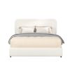 Same as B083119690 Liv Queen Size Ivory Boucle Upholstered Platform Bed with Patented 4 Drawers Storage, Curved Stitched Tufted Headboard, Wooden Slat