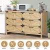 6 Drawers Dresser for Bedroom, Farmhouse Barn Chest of Drawers, Modern Storage Organizer Dresser for Bedroom, Hallway, Living Room (Natural)