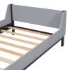 Twin Bed with Headboard, Footboard, Safeguards, Built-in Bed-end Book Storage Rack ,Grey