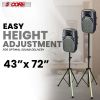 Speakers Stands with LED Lights Heavy Duty Height Adjustable Tripod PA Studio Monitor Holder for Large Speakers DJ Stand para Bocinas - 5 Core SS HD L