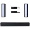 ON-TREND Wall Mount Floating TV Stand with Four Media Storage Cabinets and Two Shelves, Modern High Gloss Entertainment Center for 95+ Inch TV, 16-col