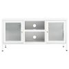 TV Stand White 41.3"x13.8"x20.5" Steel and Glass