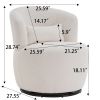 White Plush Swivel Accent Chair - Contemporary Round Armchair with 360¬∞ Rotation and Metal Base for Living Room Elegance