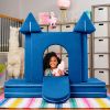 Jaxx Zipline Playscape Castle Gate - Playtime Furniture for Imaginative Kids, Blueberry