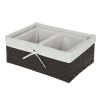 Dark Brown Rolled Paper Storage Basket Set, 3 Piece