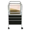 Steel and Plastic 5-Drawer Rolling File Storage Cart, Black/Chrome