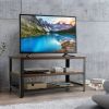 3-Tier Industrial Entertainment TV Stand with Metal Mesh Shelf