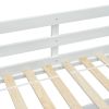 Twin Size High Loft Bed with inclined Ladder, Guardrails,White