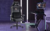 Big and Tall Gaming Chair 400lbs Gaming Chair with Massage Lumbar Pillow, Headrest, 3D Armrest, Metal Base, PU Leather