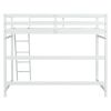 Twin Size High Loft Bed with inclined Ladder, Guardrails,White