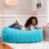 Jaxx Sofa Saxx Bean Bag Couch - 4 Foot - Faux Fur, Maui Turquoise