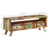 TV Stand Multicolor 43.3"x11.8"x15.7" Solid Wood Reclaimed