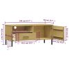 TV Stand with Metal Legs Brown Solid Wood Pine OSLO