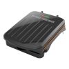 Electric Indoor Grill and Panini Press, Black with Copper Plates, Serves 2, Classic Plate,