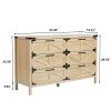 6 Drawers Dresser for Bedroom, Farmhouse Barn Chest of Drawers, Modern Storage Organizer Dresser for Bedroom, Hallway, Living Room (Natural)