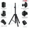 5 Core 2 Pieces Black Heavy Duty Height Adjustable 40 to 72 inches Tripod PA Monitor Holder Large Speakers DJ Stand para Bocinas SS HD 2PK BLK WOB