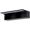 ON-TREND Wall Mount Floating TV Stand with Four Media Storage Cabinets and Two Shelves, Modern High Gloss Entertainment Center for 95+ Inch TV, 16-col