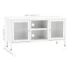 TV Stand White 41.3"x13.8"x20.5" Steel and Glass