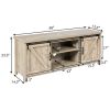 TV Stand Media Center Console Cabinet with Sliding Barn Door for TVs Up to 65 Inch